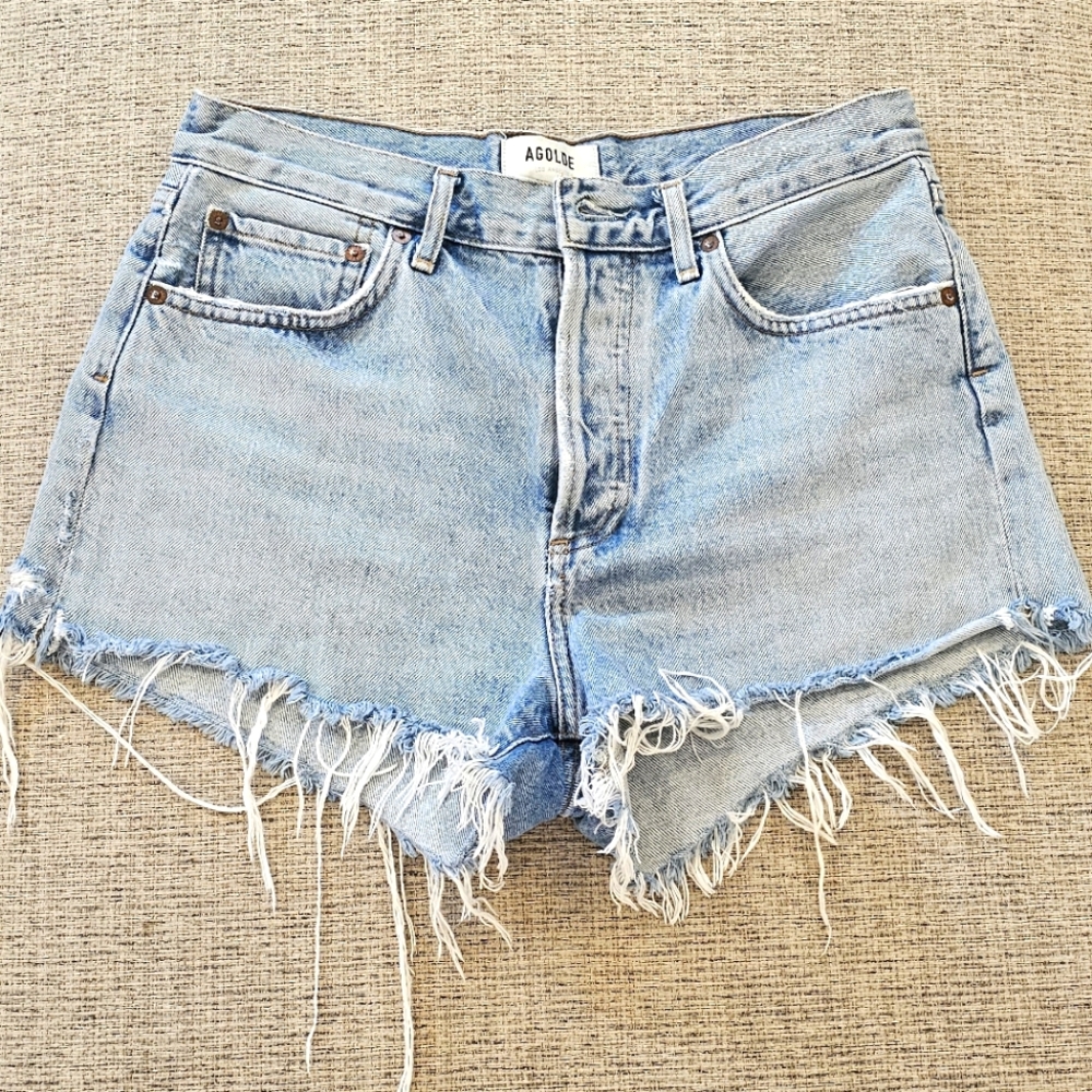 Agolde Light Blue High Waist Women Shorts